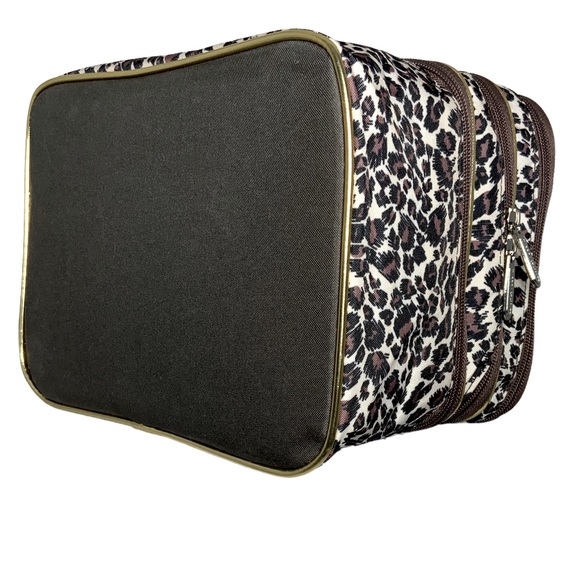 Travel Cosmetic Large Case Animal Print Leopard Packable Jewelry Collapsible NWT - Picture 3 of 15